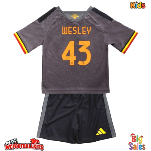 AS Roma Wesley Franca #43 Replica Third Stadium Kit for Kids 2026-27 Short Sleeve (+ pants)